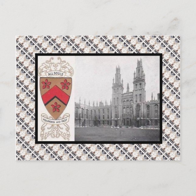 Postal Réplica Vintage, All Souls College Oxford (Anverso)