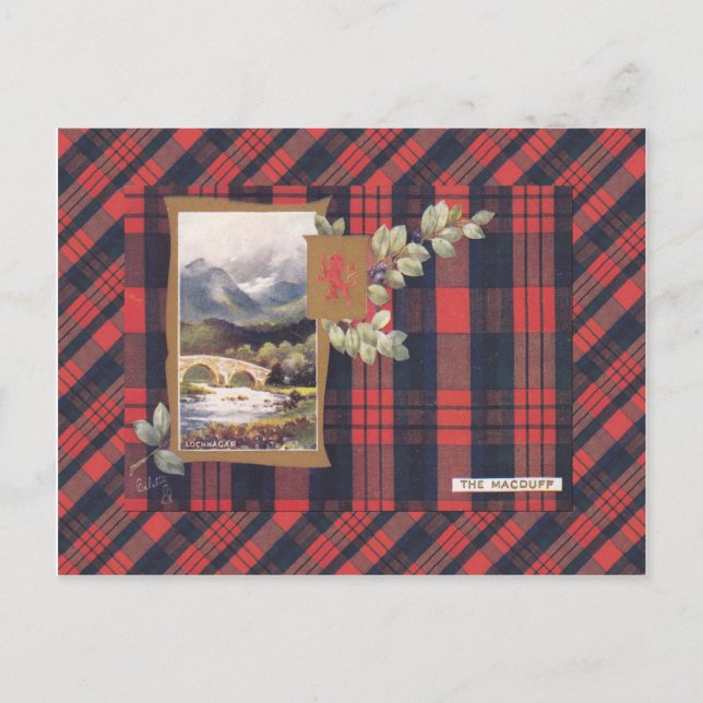 Postal Réplica Vintage, Escocia, Clan Macduff (Anverso)