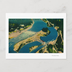 Postal Represa de Bonneville y río Columbia desde el aire