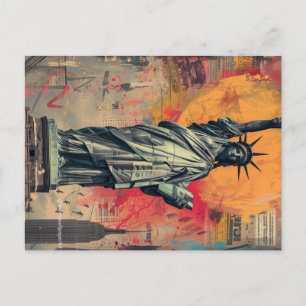 Postal Representación artística de la Estatua de la Liber