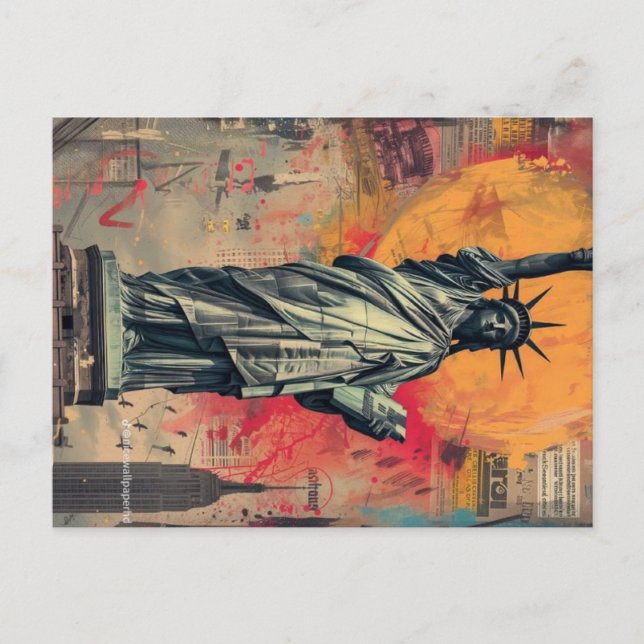Postal Representación artística de la Estatua de la Liber (Anverso)