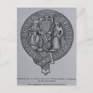Postal Representación de Edward el Príncipe Negro