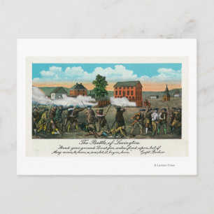 Postal Representación de la batalla de Lexington