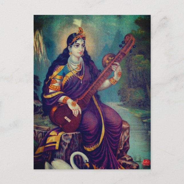 Postal Representación de Sarasvati (Anverso)