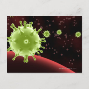 Postal Representación ilustrada del coronavirus SARS