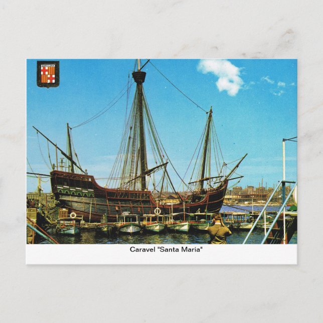 Postal Reproducción Caravel, "Santa María " (Anverso)