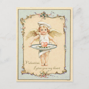 Postal Reproducción cupid Angel Heart Vintage