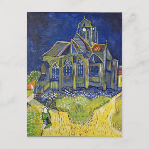 Postal reproducción de arte de Van Gogh, La Iglesia en Au