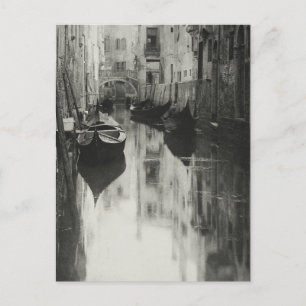 Postal Reproducción de arte restaurada de un canal veneci