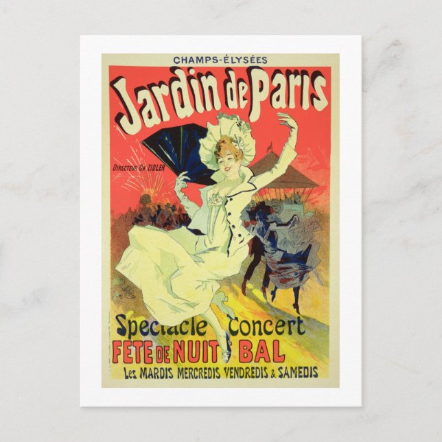 Postal Reproducción de un Poster anunciando el 'Jardin d (Anverso)