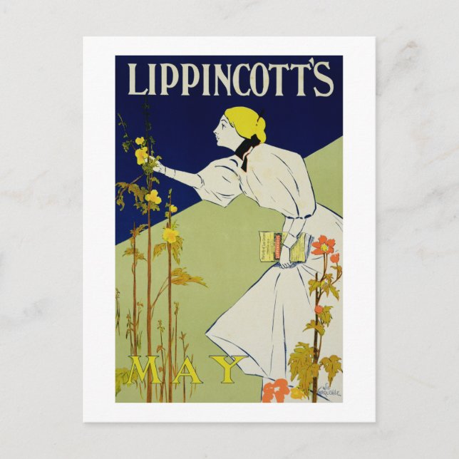 Postal Reproducción de un poster anunciando Lippincott (Anverso)