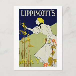 Postal Reproducción de un poster anunciando Lippincott