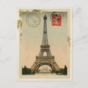 Postal Reproducción Vintage de la Torre Eiffel