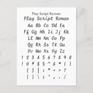 Postal Reproducir script en romano - Hoja de ejemplo de t