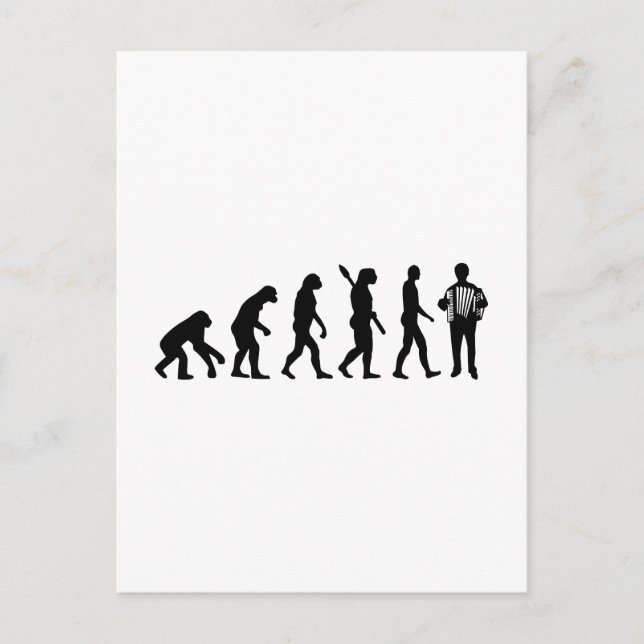 Postal Reproductor de acordeón de evolución (Anverso)