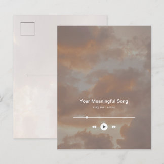 Postal Reproductor de música minimalista soñador y canció