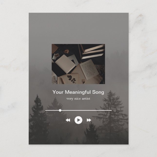 Postal Reproductor de Música Temperamental Personalizable (Anverso)