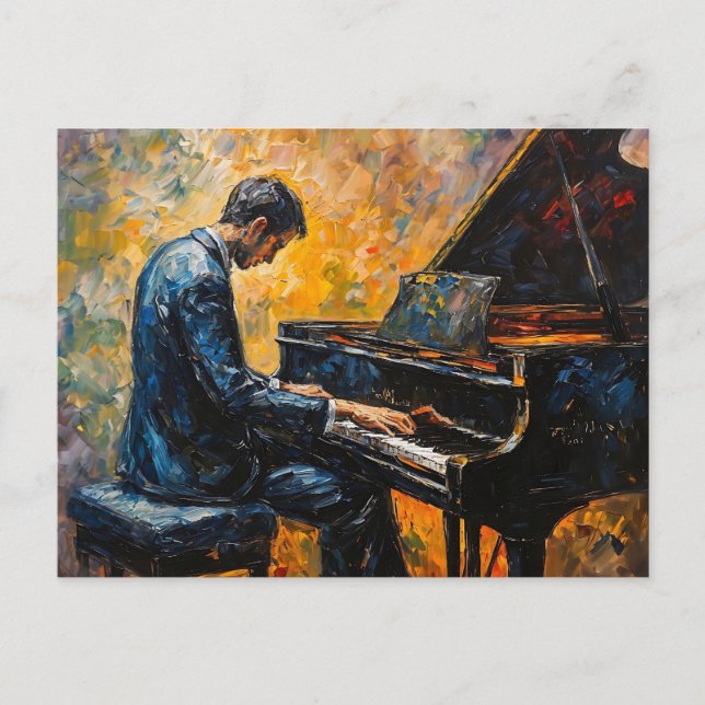 Postal Reproductor de piano - Pintura de aceite (Anverso)