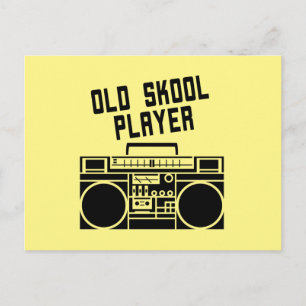 Postal Reproductor Retro Boombox Estéreo Old Skool