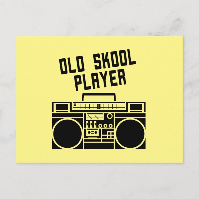 Postal Reproductor Retro Boombox Estéreo Old Skool (Anverso)