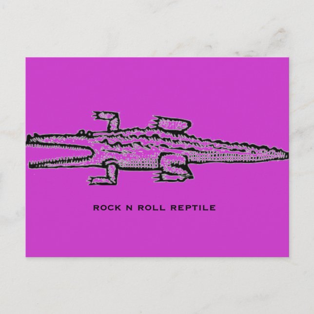 Postal reptil de rock n roll (Anverso)