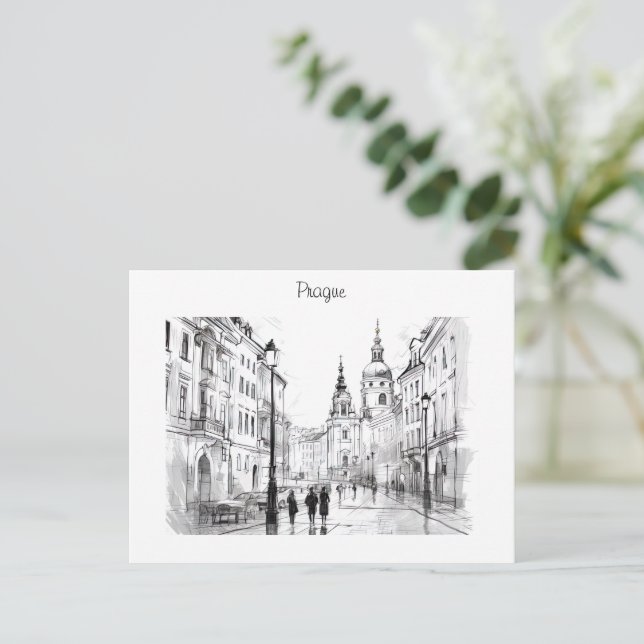 Postal República Checa de Praga (Anverso de pie)