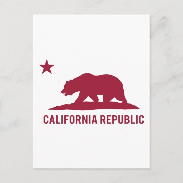 Postal República de California - Básico - Rojo (Anverso)