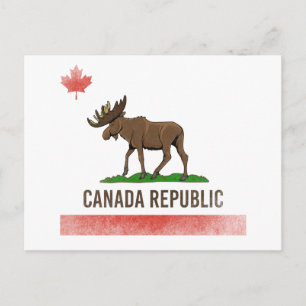 Postal República de Canadá - Moose de Canadá y Bandera de
