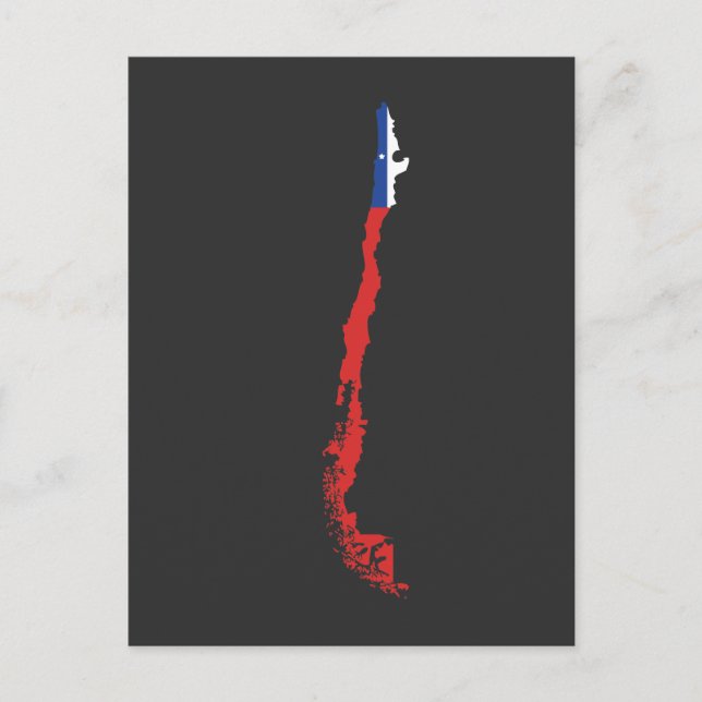 Postal República de Chile Mapa de Sudamérica Bandera Chil (Anverso)
