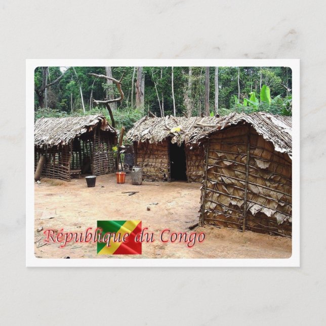 Postal República del Congo - Casa Pygmee - (Anverso)