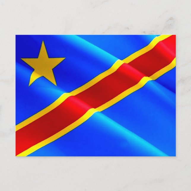 Postal República Democrática del Congo - Bandera ondeando (Anverso)