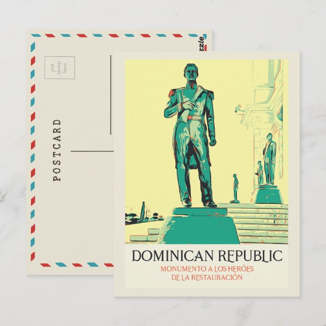 Postal República Dominicana, Héroes del Post de Restaurac (Anverso / Reverso)
