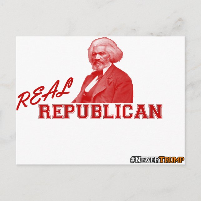 Postal Republicano, Frederick Douglass, Nunca Trump (Anverso)