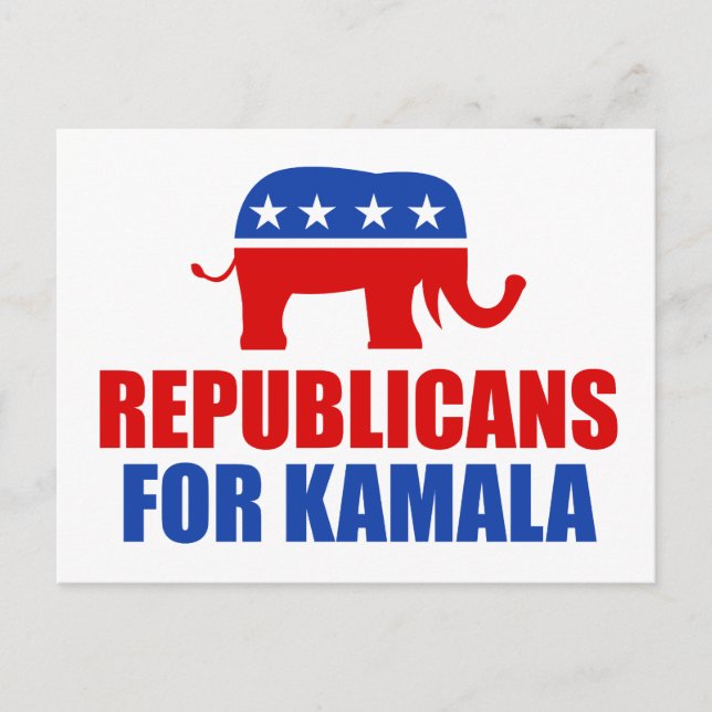 Postal Republicanos por elefante Kamala Harris (Anverso)