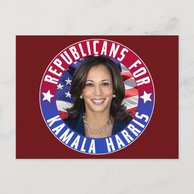 Postal Republicanos por foto del presidente de Kamala Har (Anverso)