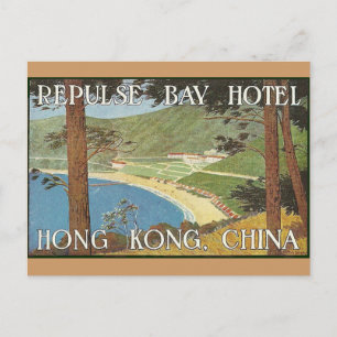 Postal Repulse Bay Hotel Hong Kong, China Deco Label Art