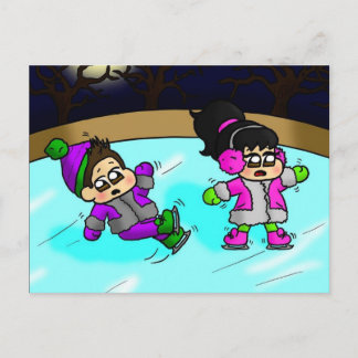 Postal Resbalando en hielo