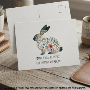 Postal Rescate de Conejos Florales Pastel de Salvia Amoro