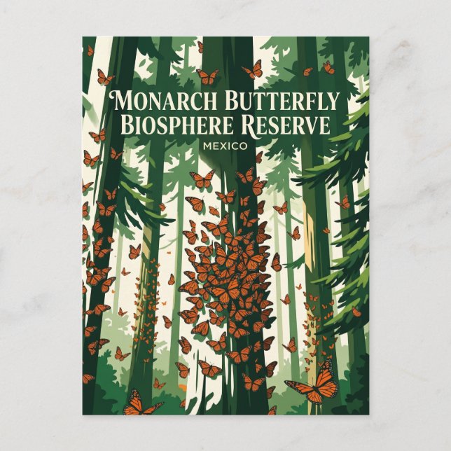 Postal Reserva de la Biosfera Mariposa Monarca México (Anverso)