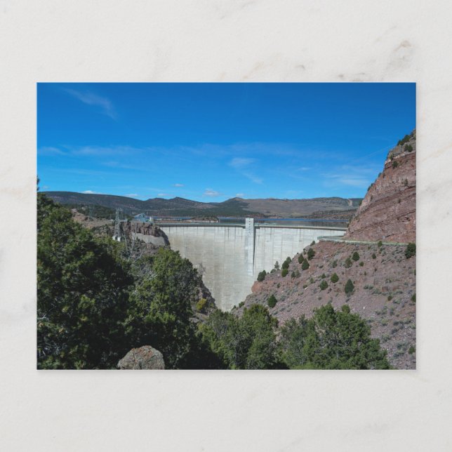 Postal Reserva de la presa de Gorge en llamas. Fotografía (Anverso)