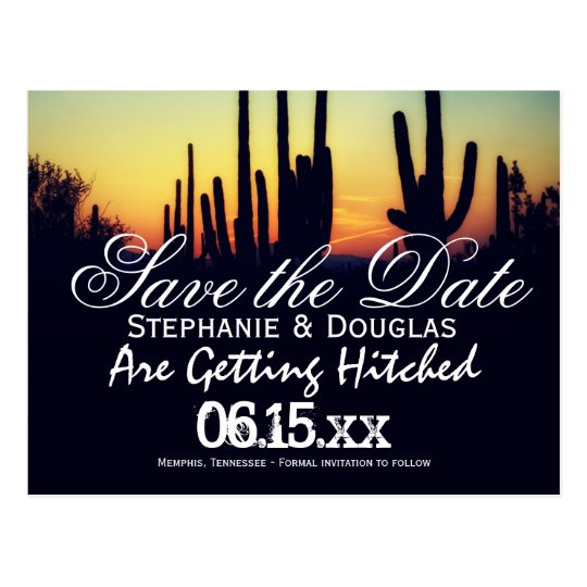 Postal Reserva de la puesta del sol del cactus de Arizona