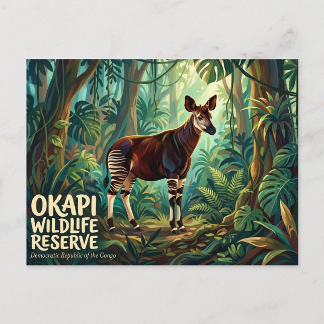 Postal Reserva de Vida Silvestre Okapi (Anverso)