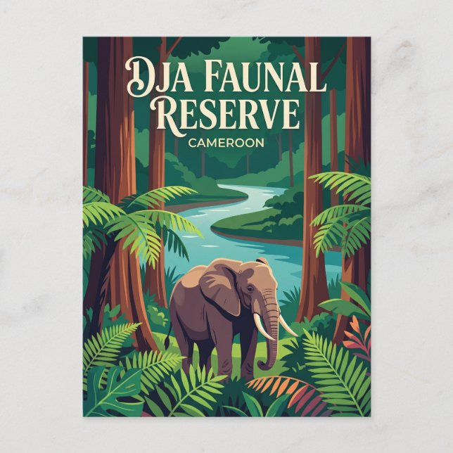 Postal Reserva Faunística de Dja Camerún (Anverso)