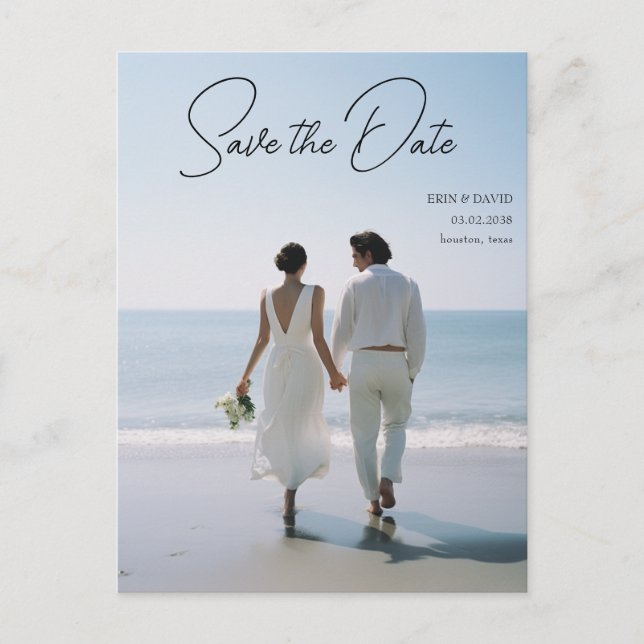 Postal Reserva la fecha! Mármol moderno 1 foto (Anverso)