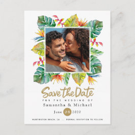 Postal Reserva la fecha para bodas | Foto con frontera tr