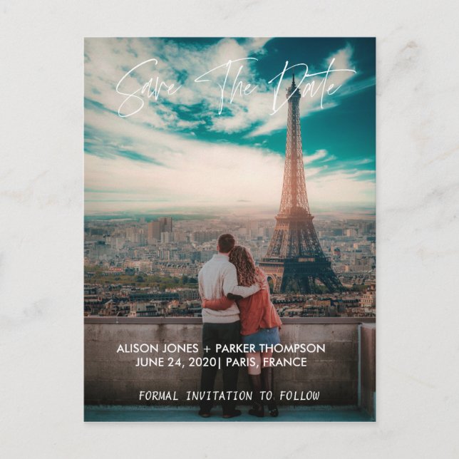 Postal Reserva la fecha | Tipografía (Anverso)