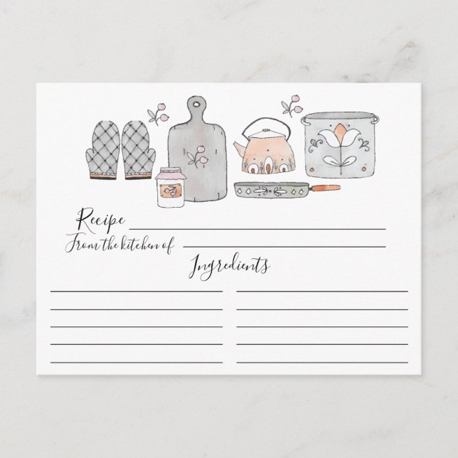 Postal Reserva la receta de la cocina (Anverso)