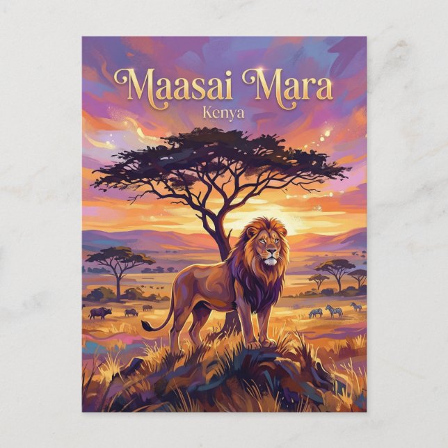 Postal Reserva Nacional Maasai Mara Kenia (Anverso)
