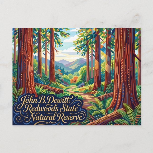 Postal Reserva Natural Estatal de Redwoods John B. Dewitt (Anverso)