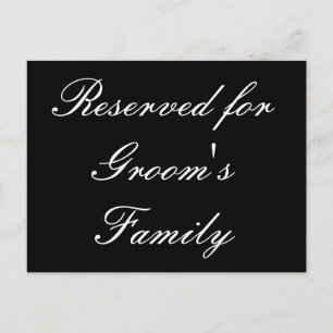 Postal Reservado para la familia de Groom